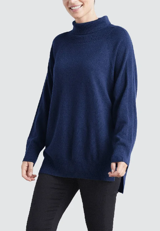 Polo Neck Cashmere Sweater | Midnight Romantic Date - Night Ensemble