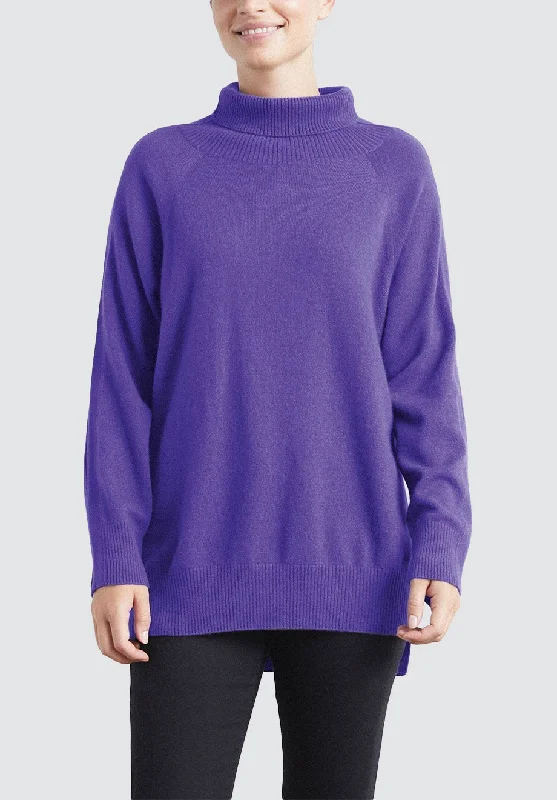 Polo Neck Cashmere Sweater | Purple Feminine Flow