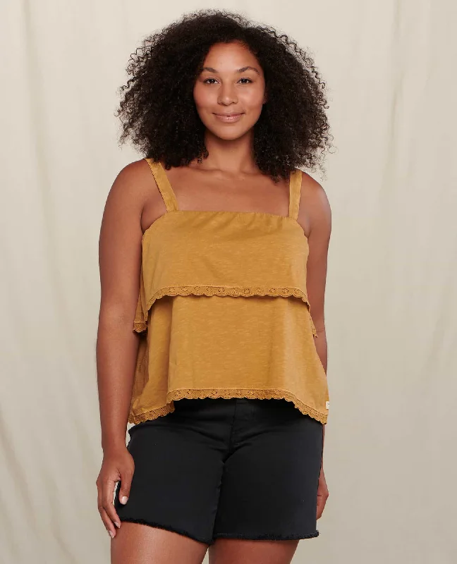 Primo Tiered Eyelette Tank Soft Textures