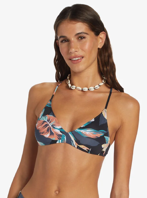 Printed Beach Classics Athletic Triangle Bikini Top - Anthracite Tropicoco S Summer Fashion