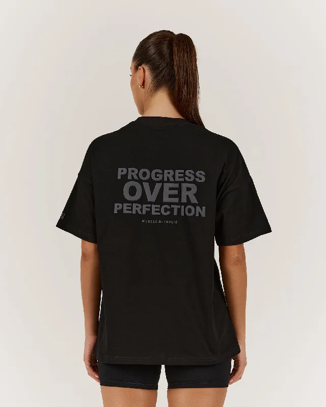 PROGRESS OVER PERFECTION TEE - BLACK Best Sellers