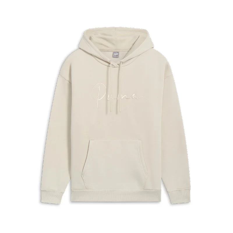 PUMA Women's Script Logo Hoodie Flowing Silhouette