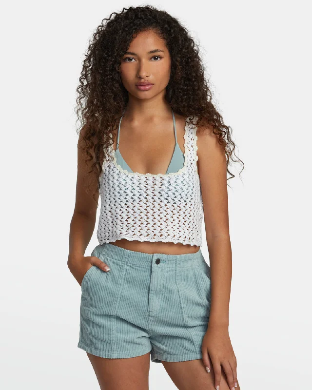 Railed Crochet Crop Top - Whisper White Great Deals On Ethnic Cultural Wear