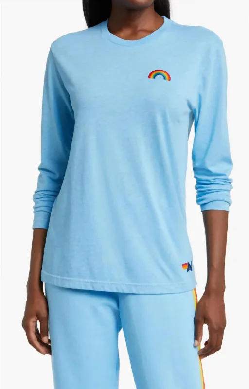 Rainbow Embroidery Ls Tee In Sky Durable Fashion Picks