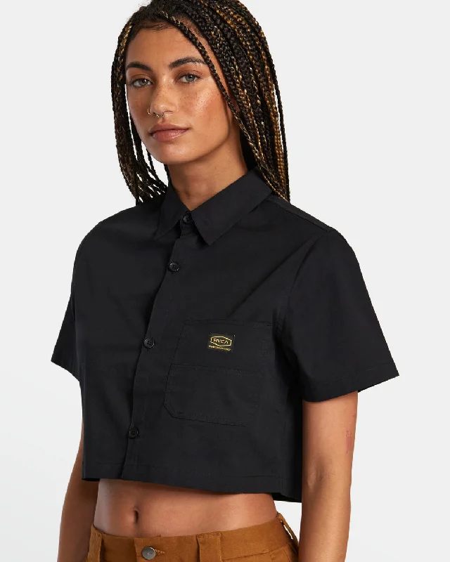 Dayshift Short Sleeve Shirt - RVCA Black Trend Setting Wardrobe