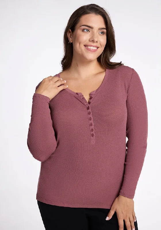 Reese Ribbed Henley - Wild Ginger Trendy Threads