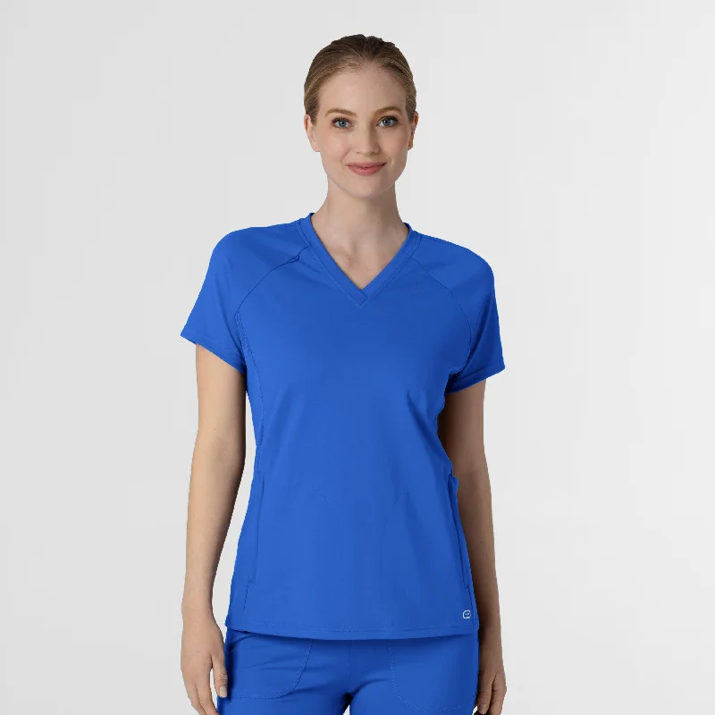 RENEW Knit Women's Flex-n-Reach V-Neck Raglan Scrub Top - Royal Embrace New Fashion