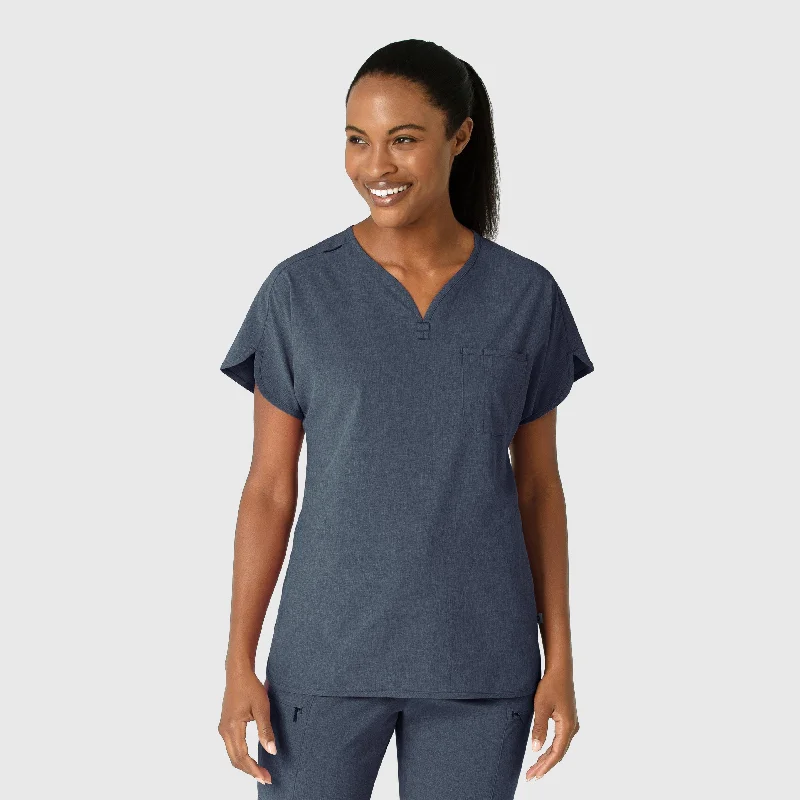 RENEW Women's Dolman Scrub Top - Navy Heather Trendy Urban Attire