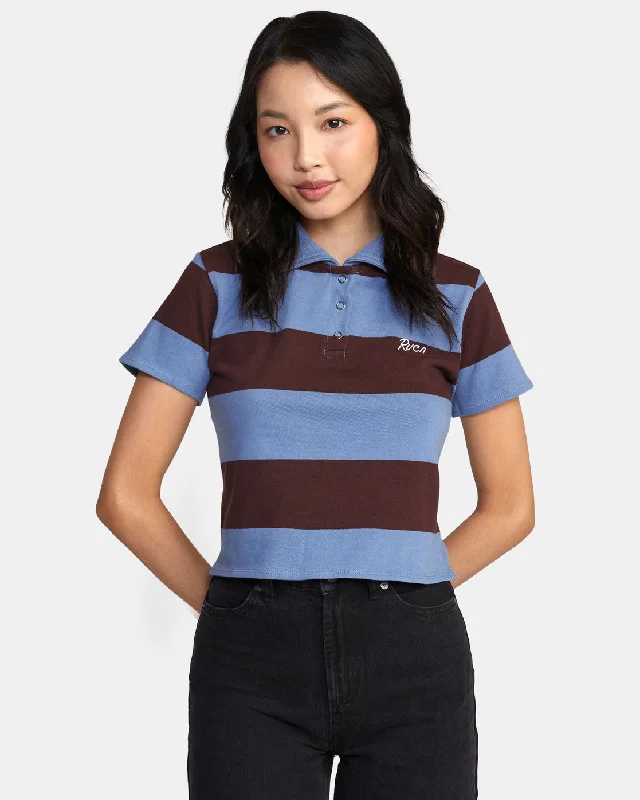 Replay Cropped Polo Tee - Infinity Blue Urban Sophistication