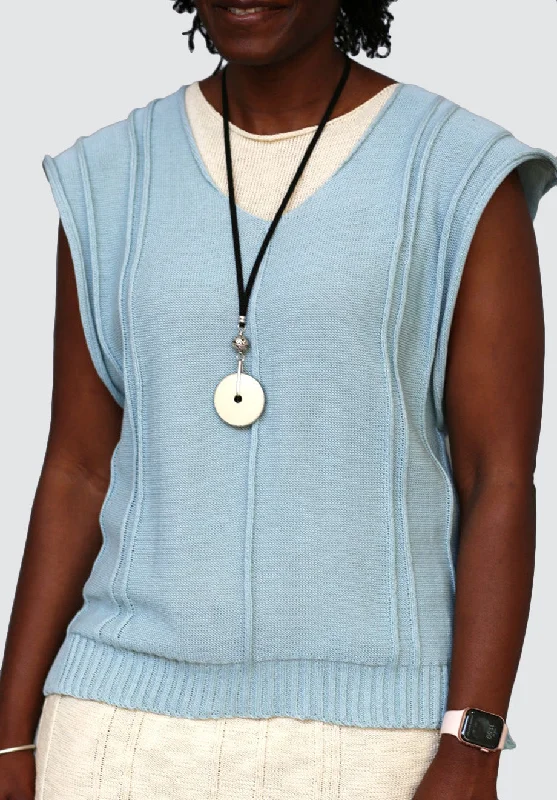 Ribbed Vest | Duck's Egg Effortless Grace