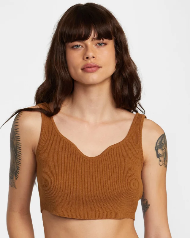 Selects Roundabout Sweater Tank V-Neck Sweater - Workwear Brown Classic Timeless Elegant Style