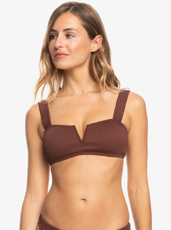 Roxy Love The Coco V Bralette Bikini Top - Bitter Chocolate Limited - Time Bundle