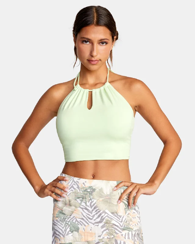 Sabrina Halter Top - Lime Twist Great Prices On Feminine Styles