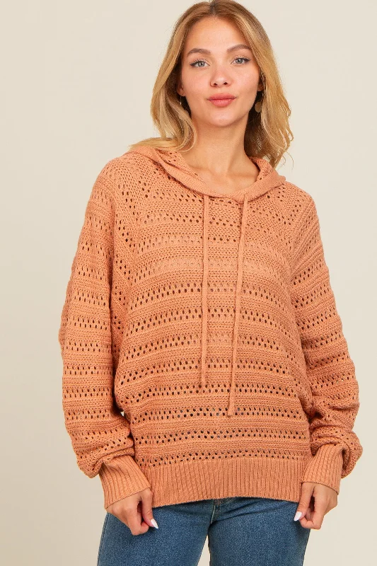 Salmon Pointelle Knit Sweater Artful Design