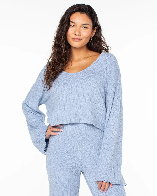 Sandy Coast Long Sleeve Top - Infinity Blue New Styles Just In