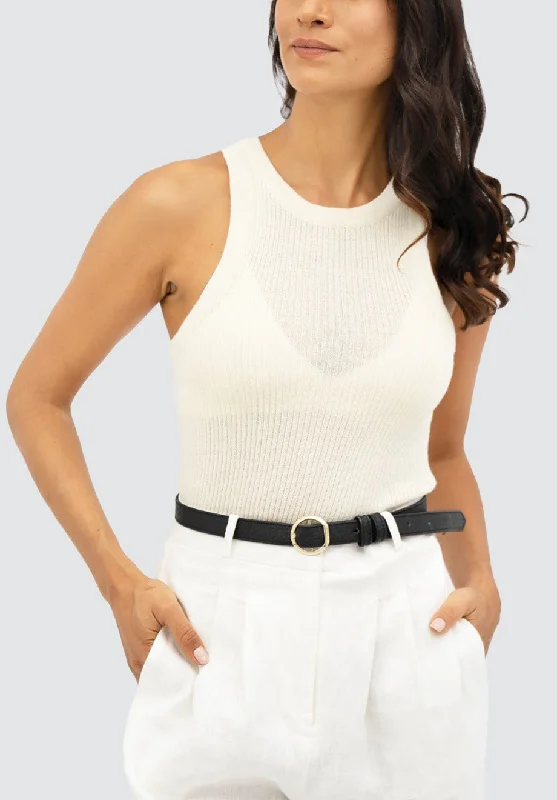 Sao Paulo GRU - Racer Knitted Top | Porcelain All Season Basics Discount