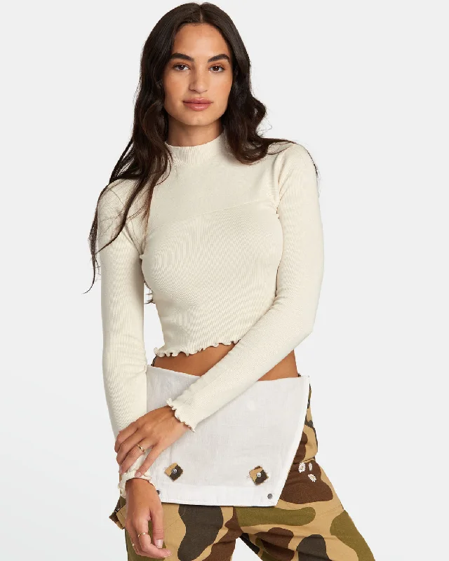 Saved Long Sleeve Long Sleeve Crop Top - Latte Chic Style, Always In Vogue