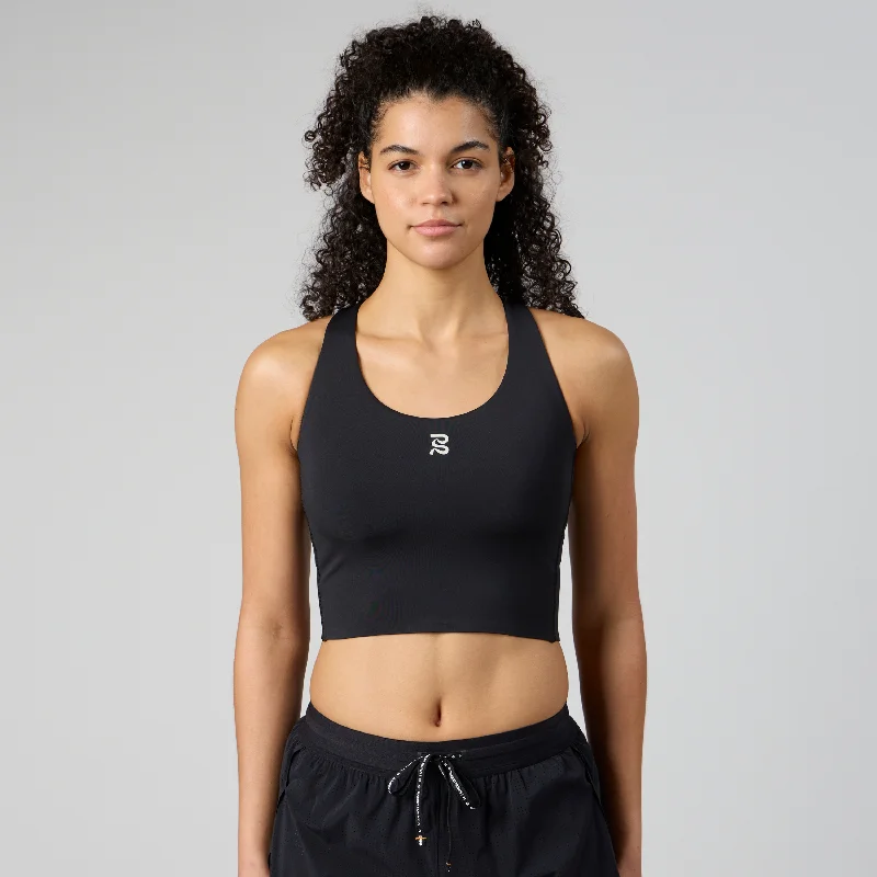 Stamina™ Scoop Neck Race Crop - Black Clearance Event