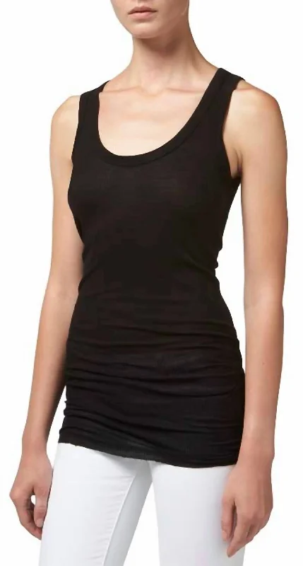 Silk Rib Tunic Tank In Black Style Revolution