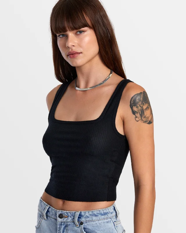 Selects Slate Tank Knit - RVCA Black Hollywood Glam Award - Show Style