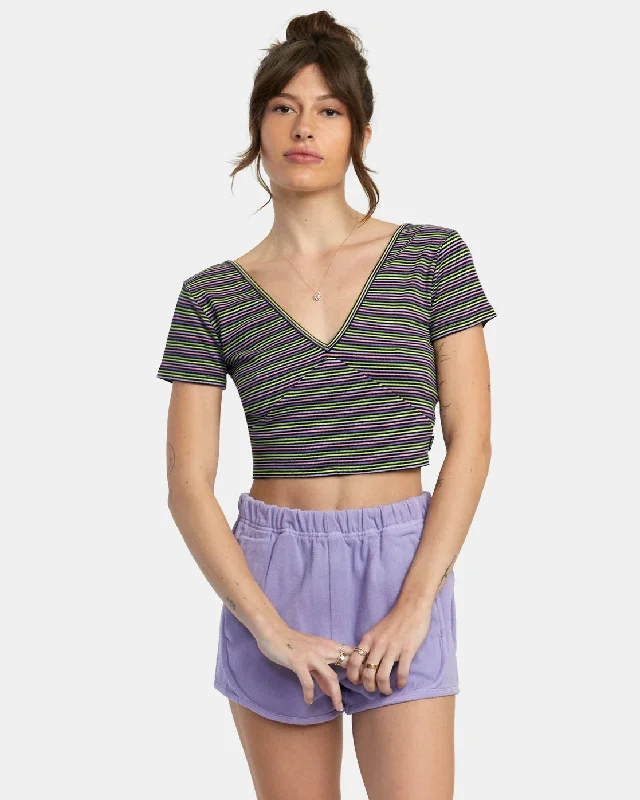 Smitten Top V-Neck - RVCA Black Summer Fashion