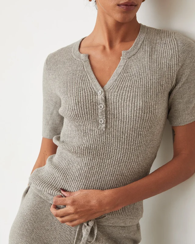 Monrow Softknit Rib Waffle Henley Style Revolution