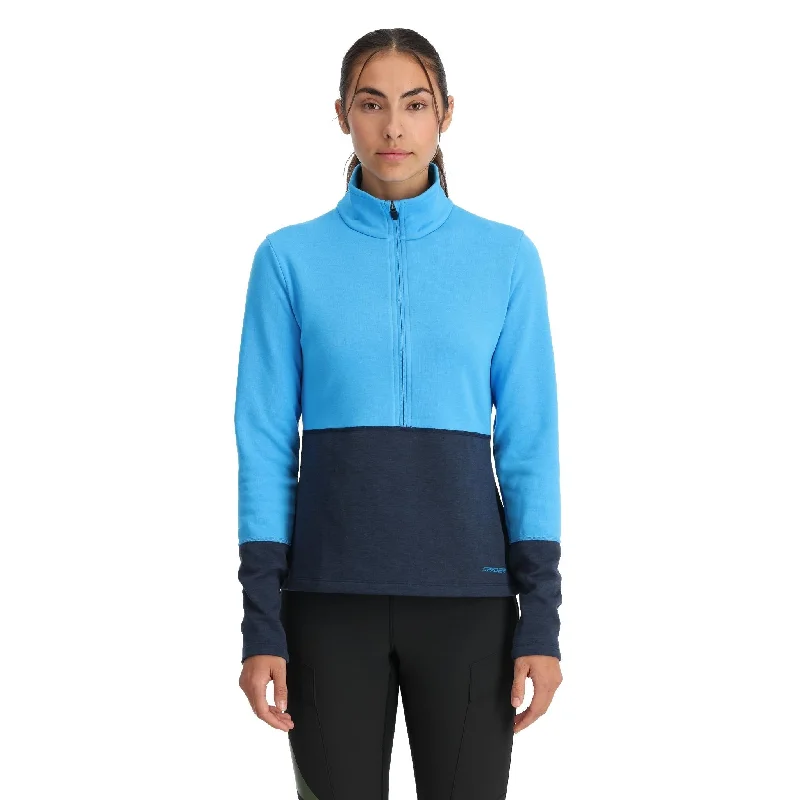 Womens Speed Fleece Half Zip - Aether Blue Lightweight Fabric