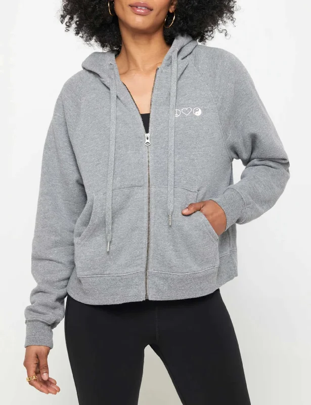 Inhale Exhale Everyday Zip Hoodie - Heather Grey Mega Sales