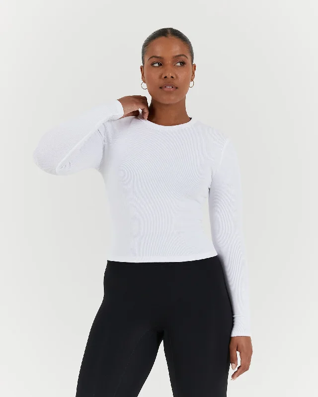 STANCE RIBBED LONG SLEEVE TOP - WHITE Save Big