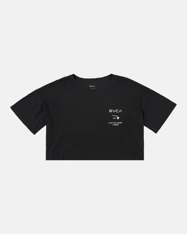 State Of Aloha Tee - Washed Black Sleek Design