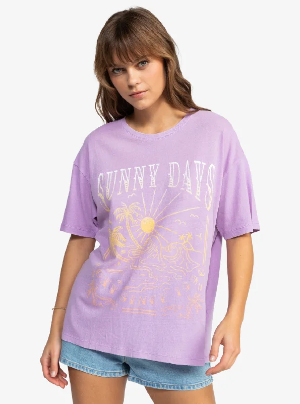 Sunny Days Washed Oversized T-Shirt - Crocus Petal Stylish Savings