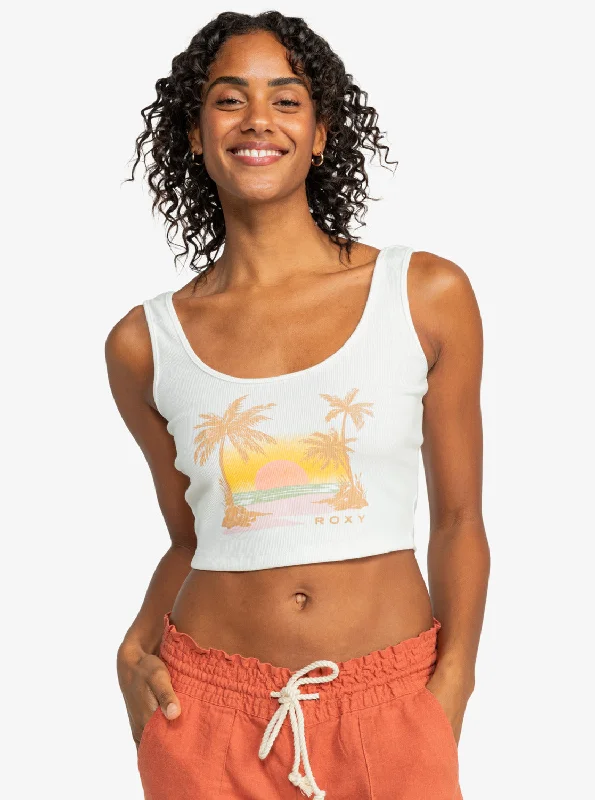 Sunset Beach Dive In Tank - Snow White Vintage Style Clothing Sale