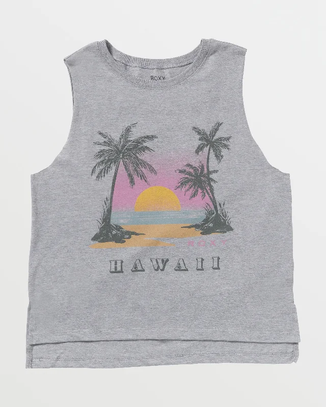 Sunset Beach Hawaii Tank - Heritage Heather Score Big On Glamorous Red - Carpet Styles