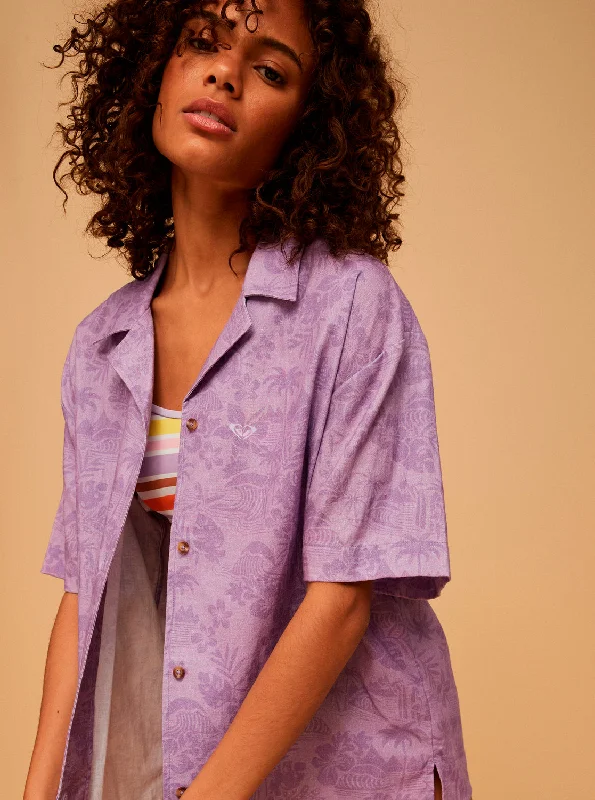 Surf.Kind.Kate. Short Sleeve Shirt - Purple Rose Surf Friends Statement Piece