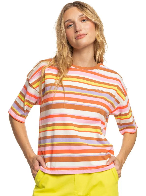 Surf.Kind.Kate. T-Shirt - Vermillon Sun Struck Stripe Trend Alert