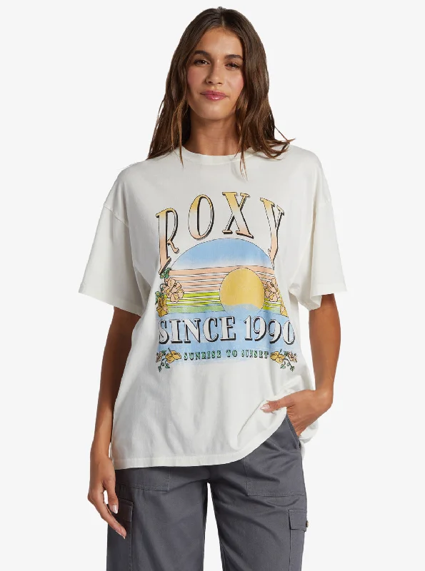 Sunrise To Sunset Oversized Boyfriend T-Shirt - Snow White Disco - Inspired Retro Dance Look