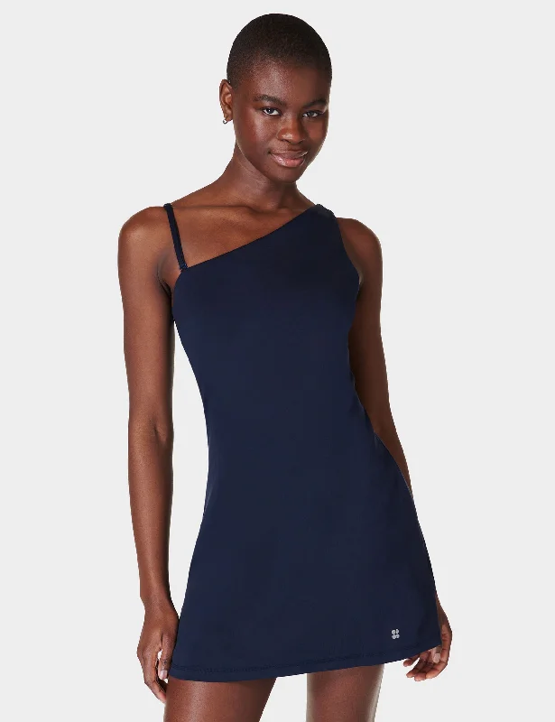 All Round Asymmetric Dress - Navy Blue Trendsetter's Closet