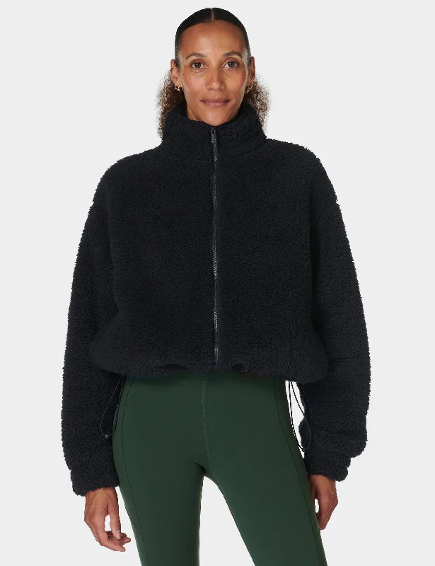 Canyon Fleece Zip Up - Black Soft Textures