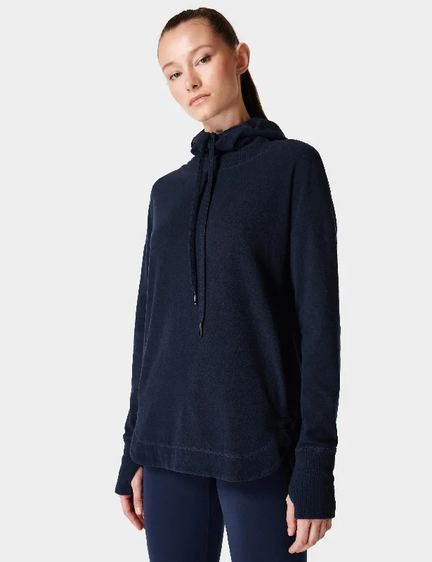 Escape Italian Fleece Hoody - Navy Blue Redefining Women's Fashion