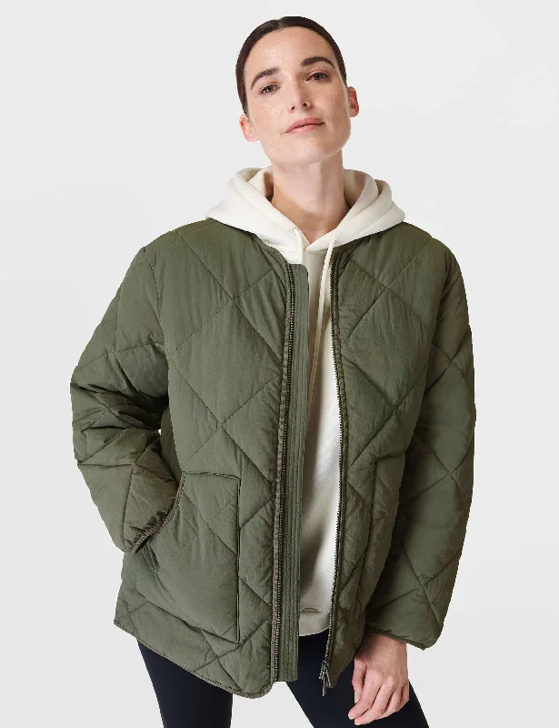 On The Move Quilted Jacket - Ivy Green Fashion Forward Outfits