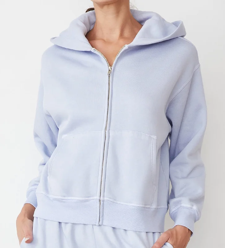 Monrow Teddy Fleece Relaxed Zip Up Hoody Stylish Statements