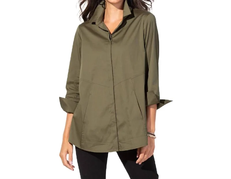 The "one" Shirt Style In Olive Effortless Grace