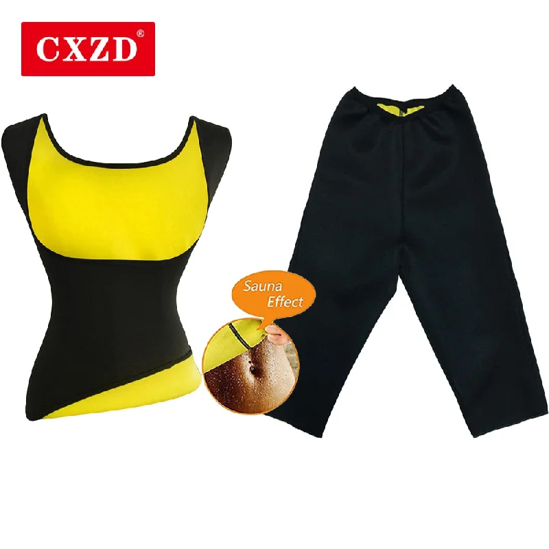 Sauna Vest, Full coverage shapewear set for stomach, waist, hips, and thighs with focus on flattening and smoothing. Chic Trend Collection