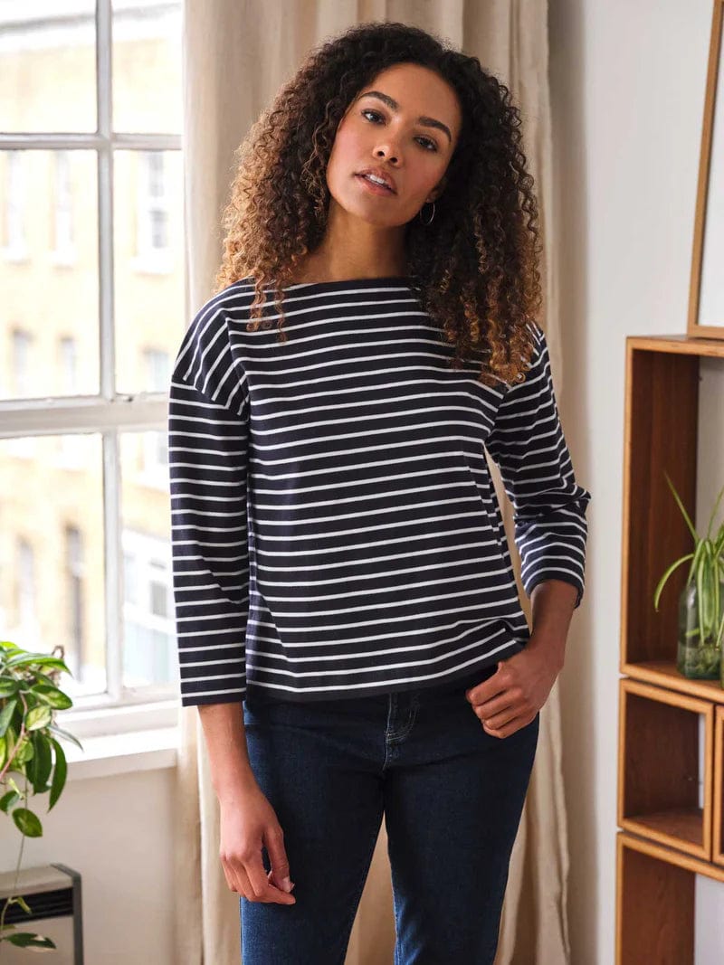 Thought Fairtrade Organic Cotton Breton Top - Navy Unleash Your Trend Driven Style