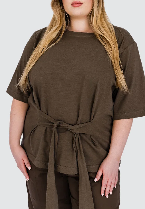 Tie Tee | Khaki Luxury Fashion for Women