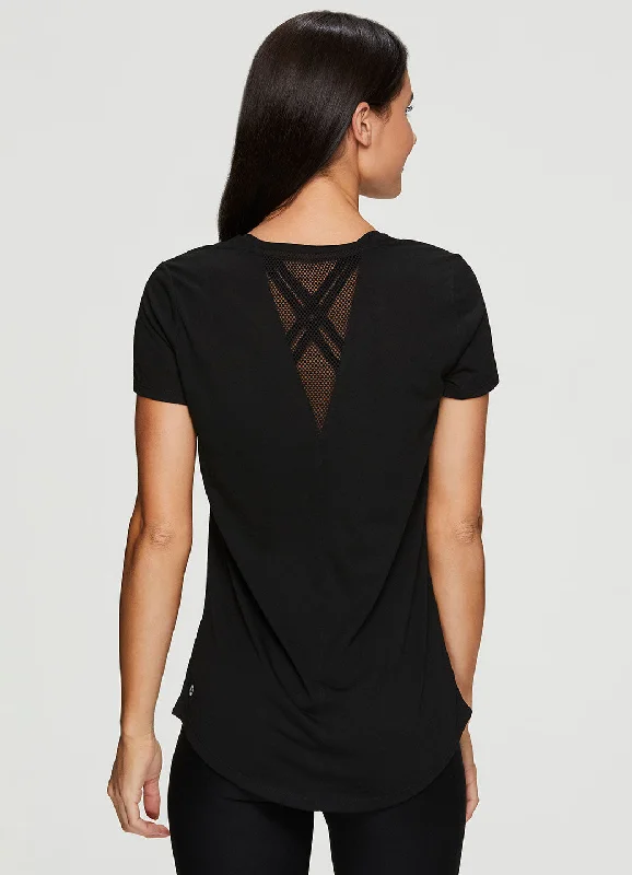 Studio Don't Look Back Mesh Tee Shirt Flash Sale