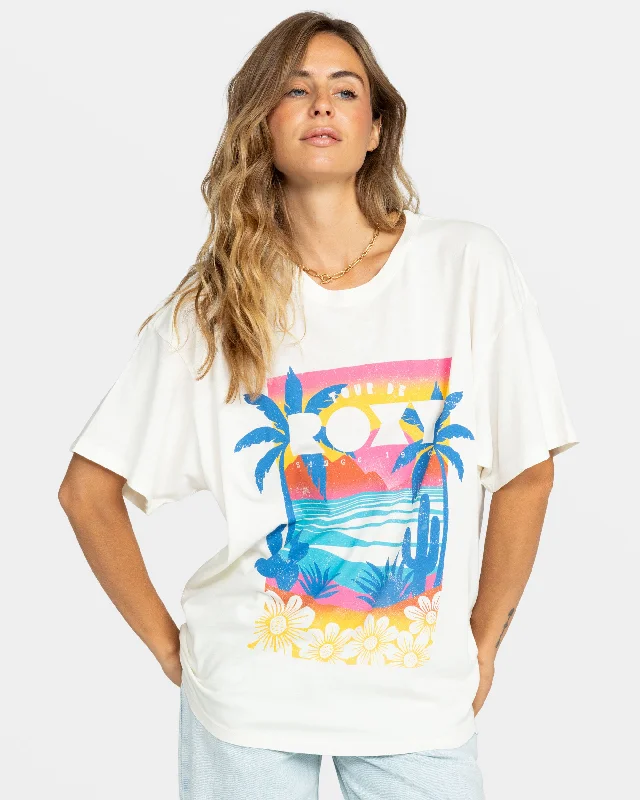 Tour De Roxy Oversized T-Shirt - Egret Modern Women's Fashion