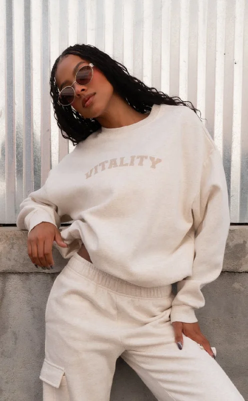 Vitality Uni Cozy Crew - Oat Marl Style Your Wardrobe