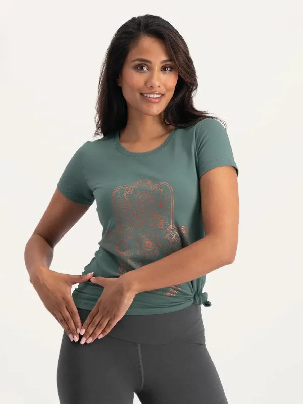 Urban Goddess Hamsa Core Yoga Tee - Forest Artful Design