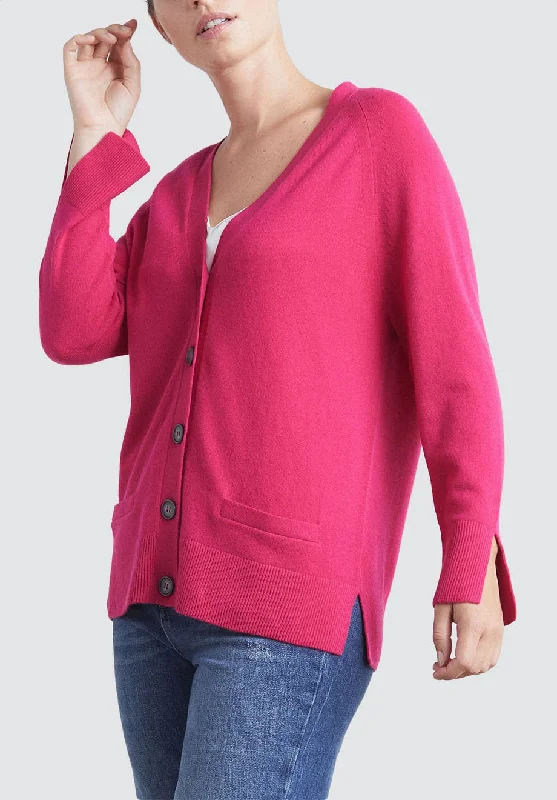 V Neck Cashmere Cardigan | Cherry Flash Sale Fever